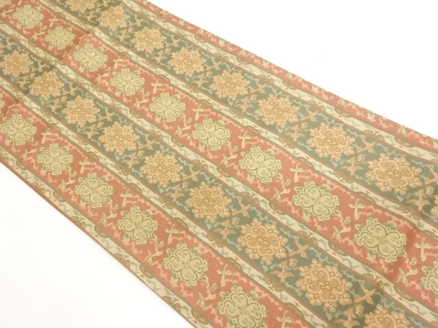 JAPANESE FUKURO OBI / WOVEN FLOWER CREST